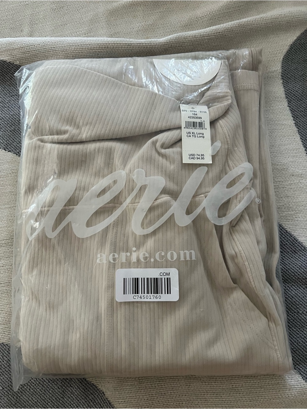 NWT Aerie Ribbed Wide Leg Trousers
